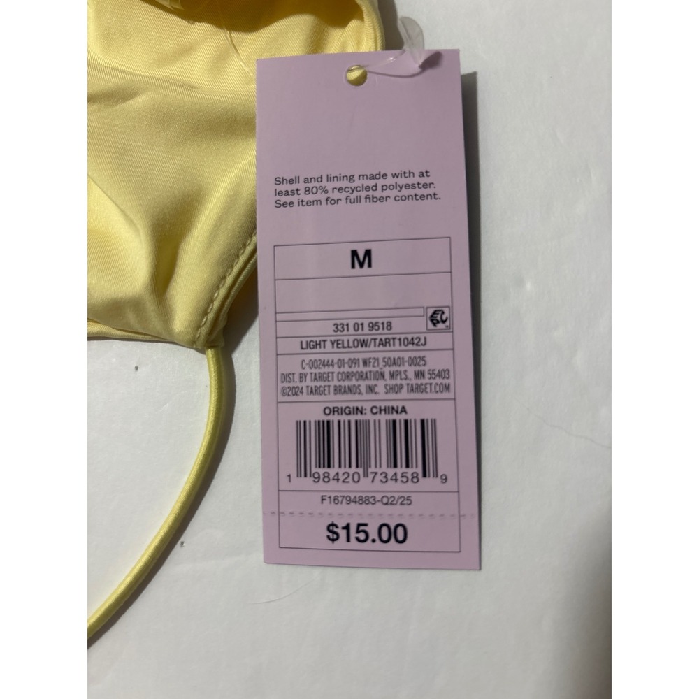 Wild Fable Light Yellow Lace Trim Cami Tank Top Medium NWT TART1042J - Picture 5 of 10